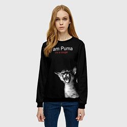 Свитшот женский Im a Puma Im a cougar, цвет: 3D-черный — фото 2