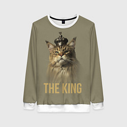 Свитшот женский Король котов Мейн-кун, цвет: 3D-белый