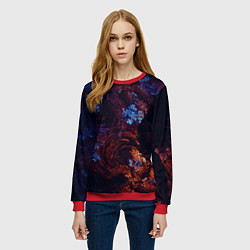 Свитшот женский Синие и Красные Коралловые Рифы, цвет: 3D-красный — фото 2