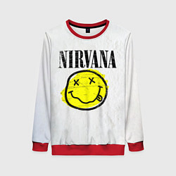 Свитшот женский Nirvana логотип гранж, цвет: 3D-красный