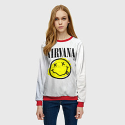 Свитшот женский Nirvana логотип гранж, цвет: 3D-красный — фото 2