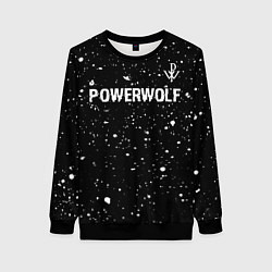 Свитшот женский Powerwolf Glitch на темном фоне, цвет: 3D-черный
