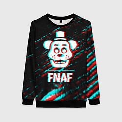 Женский свитшот FNAF в стиле Glitch Баги Графики на темном фоне