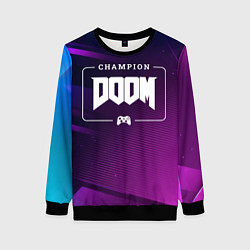 Женский свитшот Doom Gaming Champion: рамка с лого и джойстиком на