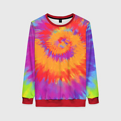 Свитшот женский Тай дай в радуге, цвет: 3D-красный