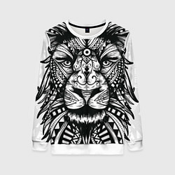 Женский свитшот Черно белый Африканский Лев Black and White Lion