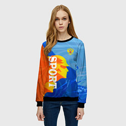 Свитшот женский РОССИЯ - СПОРТ - ГЕРБ, цвет: 3D-черный — фото 2