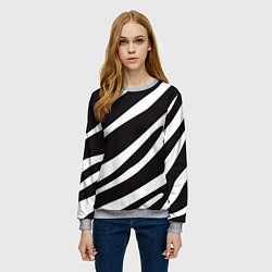 Свитшот женский Анималистичный рисунок зебра, цвет: 3D-меланж — фото 2