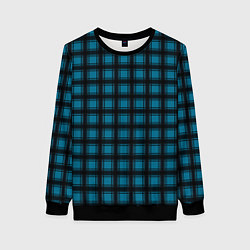 Свитшот женский Black and blue plaid, цвет: 3D-черный