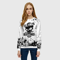 Свитшот женский Five Finger Death Punch - мелкие трещины, цвет: 3D-белый — фото 2