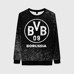 Свитшот женский Borussia с потертостями на темном фоне, цвет: 3D-черный