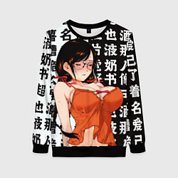 Свитшот женский Цубаса Ханэкава - monogatari series, цвет: 3D-черный