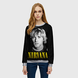 Свитшот женский Nirvana - Kurt Donald Cobain, цвет: 3D-меланж — фото 2
