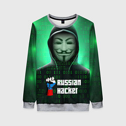 Женский свитшот Russian hacker green