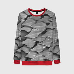 Свитшот женский Кожа акулы - броня, цвет: 3D-красный