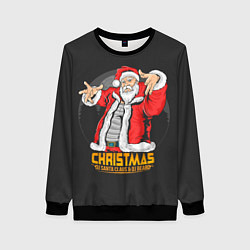 Свитшот женский DJ Santa and DJ BEARD, цвет: 3D-черный