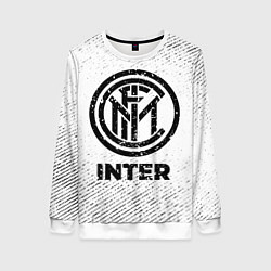 Женский свитшот Inter с потертостями на светлом фоне