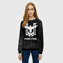 Свитшот женский Free Fire с потертостями на темном фоне, цвет: 3D-черный — фото 2