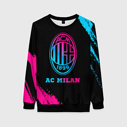 Свитшот женский AC Milan - neon gradient, цвет: 3D-черный
