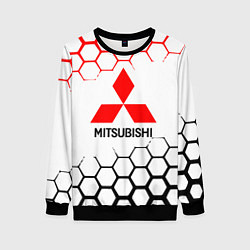 Свитшот женский Mitsubishi - логотип, цвет: 3D-черный