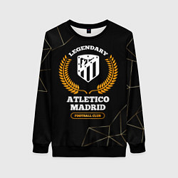 Свитшот женский Лого Atletico Madrid и надпись legendary football, цвет: 3D-черный
