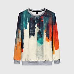 Свитшот женский Красочные полосы в стиле гранж, цвет: 3D-меланж