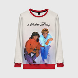 Свитшот женский Modern Talking : Thomas Anders and Dieter Bohlen, цвет: 3D-красный