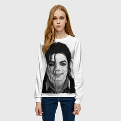 Свитшот женский Майкл Джексон Фото, цвет: 3D-белый — фото 2