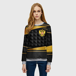 Свитшот женский Gold & black - Russia, цвет: 3D-меланж — фото 2