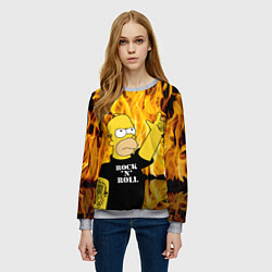 Свитшот женский Homer Simpson - Rock n Roll!, цвет: 3D-меланж — фото 2