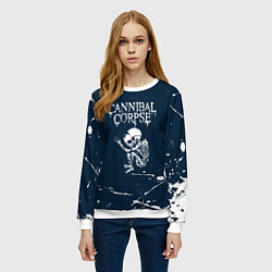 Свитшот женский Cannibal Corpse - брызги, цвет: 3D-белый — фото 2