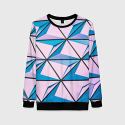 Свитшот женский Абстрактные геометрические панели, цвет: 3D-черный
