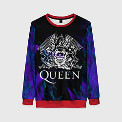 Свитшот женский Queen пламя неон, цвет: 3D-красный
