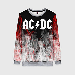 Свитшот женский AC DC огонь-пламя, цвет: 3D-меланж