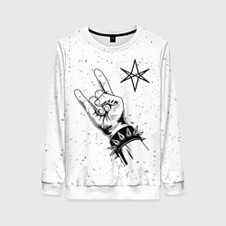 Свитшот женский Bring Me the Horizon и рок символ, цвет: 3D-белый
