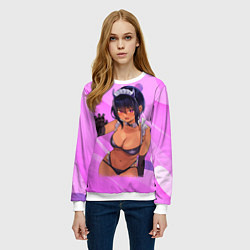 Свитшот женский Моя новая горничная очень подозрительна - Аниме, цвет: 3D-белый — фото 2