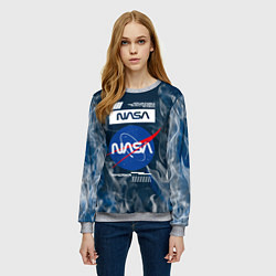 Свитшот женский Nasa - лого - пламя, цвет: 3D-меланж — фото 2
