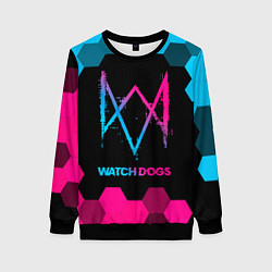 Свитшот женский Watch Dogs - neon gradient, цвет: 3D-черный