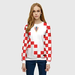 Свитшот женский Сборная Хорватии форма к чемпионату мира 2022, цвет: 3D-белый — фото 2