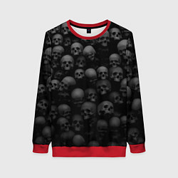 Свитшот женский Композиция из черепов - Dark, цвет: 3D-красный