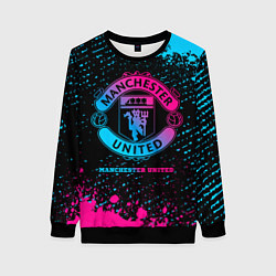 Свитшот женский Manchester United - neon gradient, цвет: 3D-черный