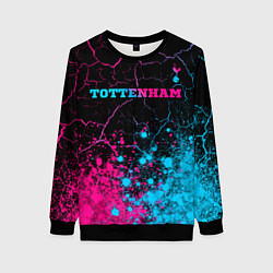 Свитшот женский Tottenham - neon gradient: символ сверху, цвет: 3D-черный