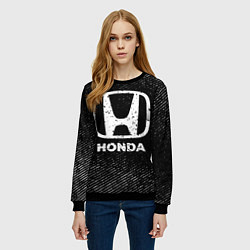 Свитшот женский Honda с потертостями на темном фоне, цвет: 3D-черный — фото 2