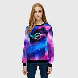 Свитшот женский Mini неоновый космос, цвет: 3D-черный — фото 2