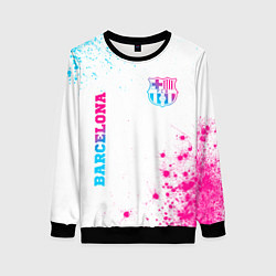 Свитшот женский Barcelona neon gradient style: надпись, символ, цвет: 3D-черный