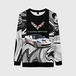 Свитшот женский Chevrolet Corvette - Motorsport - Racing team, цвет: 3D-черный