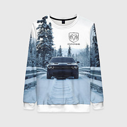 Свитшот женский Dodge in winter forest, цвет: 3D-белый