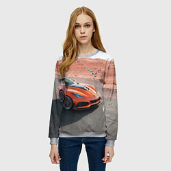 Свитшот женский Chevrolet Corvette - Motorsport - Desert, цвет: 3D-меланж — фото 2