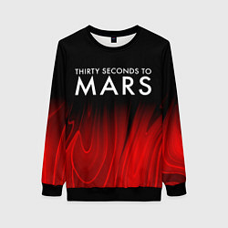 Свитшот женский Thirty Seconds to Mars red plasma, цвет: 3D-черный