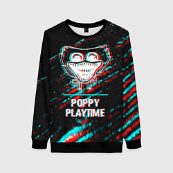 Женский свитшот Poppy Playtime в стиле glitch и баги графики на те